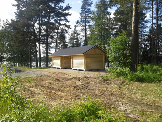 Parilato neliöhirrestä 3x9 m, harja- tai pulpettikatto