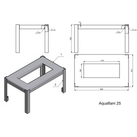 Aquaflam vesitakkasydän 25 kW korotusjalat