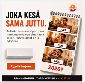 Ilmalämpöpumpputarjous 2026 – Viilentävä ilmalämpöpumppu asennettuna nopeasti Oulu & Tampere