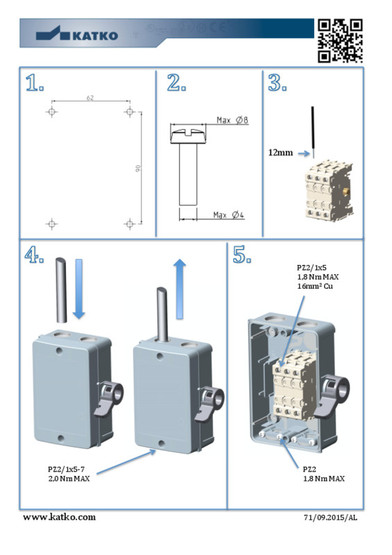 Turvakytkin Katko KSM 316 3x16A, 7,5kW, IP67 musta