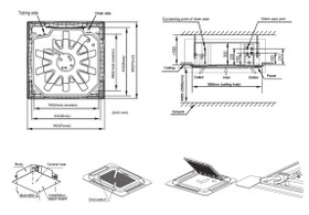 Kattokasetti puhallinkonvektori sis. paneeli T-MBQ4-03B1, teho 3,00 / 4,00 kW, 2-putkinen CH-FC030K2
