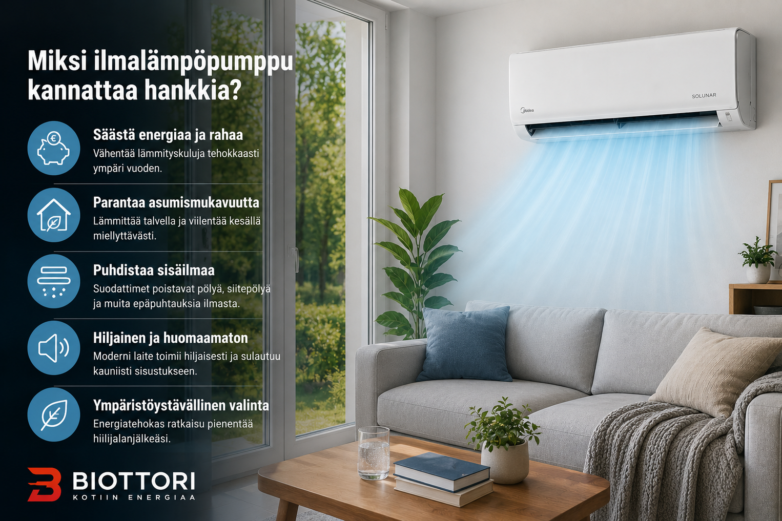 midea solunar ilmalämpöpumppu oulu tampere tarjous