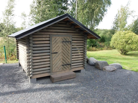 Puuliiteri pyöröhirrestä 3x4 m, harjakatto