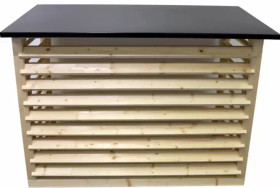 Ilmalämpöpumpun ulkoyksikön suojakotelo North Warm, puuvalmis