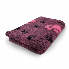 Vet Bed Big Paw Cerise & Black non slip