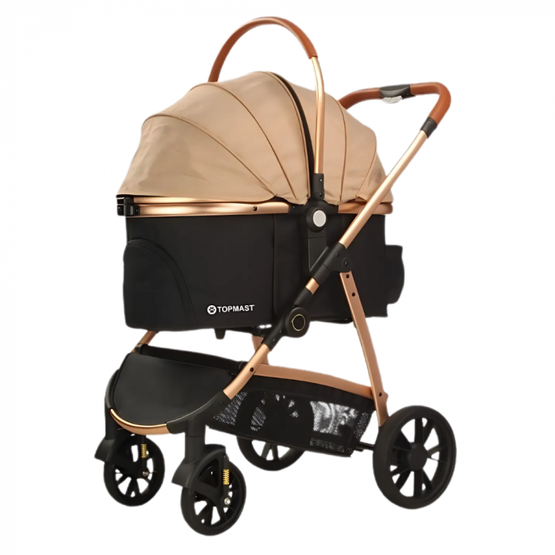 Lemmikkirattaat Dog Buggy Comfort ruusukulta-musta