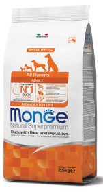 Monge dog adult Natural Superpremium ankka-riisi-peruna 2,5kg