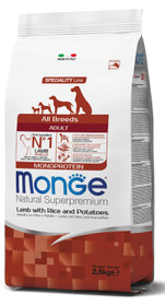 Monge dog adult Natural Superpremium lammas-riisi-peruna 2,5kg