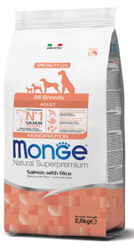 Monge dog adult Natural Superpremium lohi-riisi 2,5kg