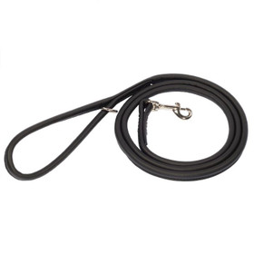 Musta nahkatalutin pyöreä 10 mm x 180 cm