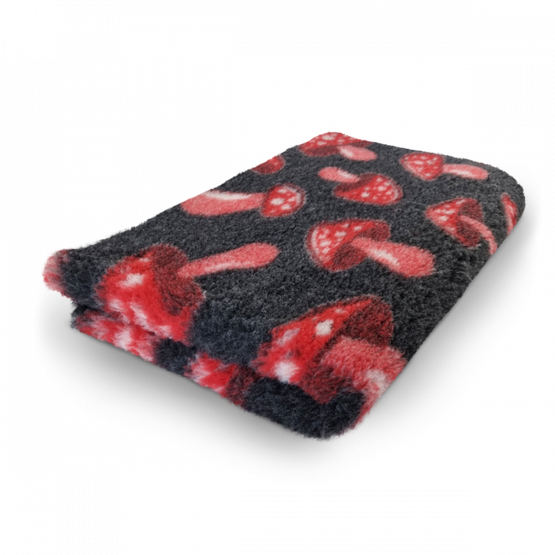 Vet Bed Mushroom Black & Red non slip