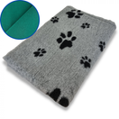 Vet Bed Paw harmaa-musta vihreällä pohjalla 