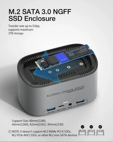 BlitzWolf 14 in 1 USB-C -Telakointiasema 