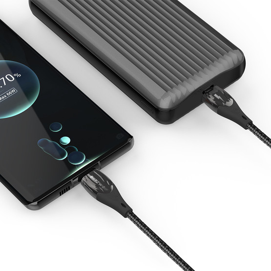 BlitzWolf® - 5A/100W USB Type-C to Type-C data/latauskaapeli, pituus 1,8m 