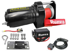 RUNVA SÄHKÖVINSSI 12v LUMILEVYLLE 3000LBS (1361kg), LIINALLA