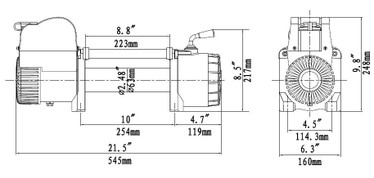 Warrior Samurai V2 8000 Sähkövinssi (3636kg) vaijerilla