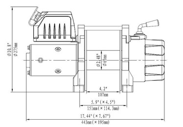 Warrior Spartan 6000 Sähkövinssi (2721kg) vaijerilla