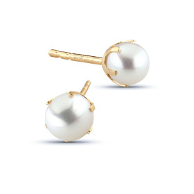 Kultakoru- Helmikorvakorut 5mm