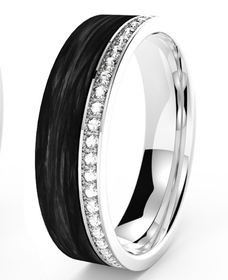 Bosie- Sormus, titaani ja hiilikuitu, zircon