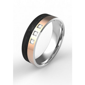 Bosie- Sormus, titaani ja hiilikuitu zirconeilla