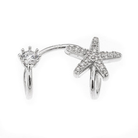 Silver Bar- Cuffs Star, korvakorut. 