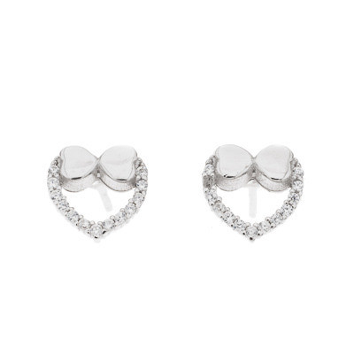 Silver Bar- Rusettisydän, korvakorut