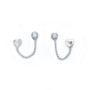 Silver Bar- Combo cz ja sydän, korvakorut hopeaa