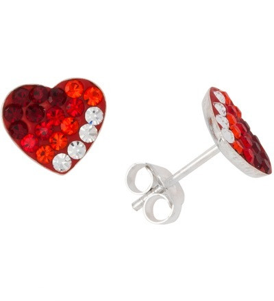 Silver Bar- Bling, sydän. Hopeakorvakorut. USEITA VÄREJÄ!