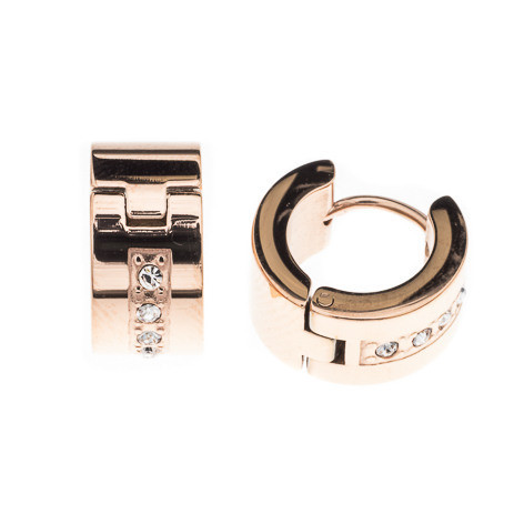 Silver Bar- Teräs korvakorut zircon, rengas