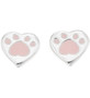 Silver Bar- Pink tassusydän, hopeakorvakorut