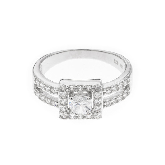 Classic silver- Neliösormus, hopea. USEITA KOKOJA!