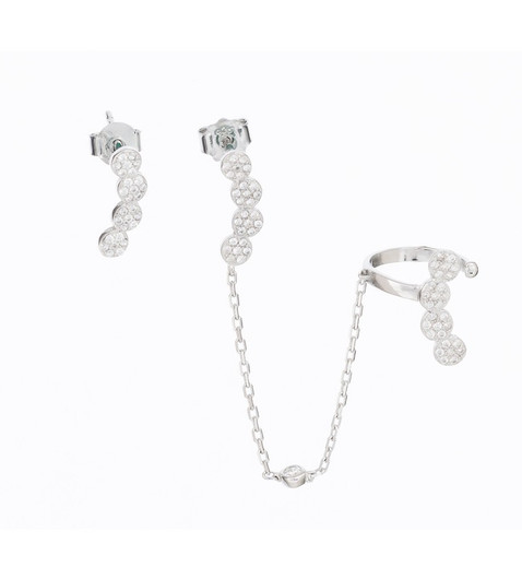 Silver Bar- Hybrid cuffs pallo, kullattu hopeakorvakorut