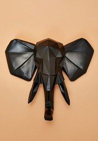 PT- Elephant Wall Head 45 cm Origami. Seinäkoriste 