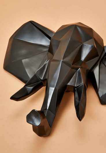 PT- Elephant Wall Head 45 cm Origami. Seinäkoriste 