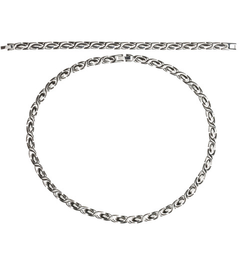 Bosie-  Teräskaula- ja rannekoru. Setti