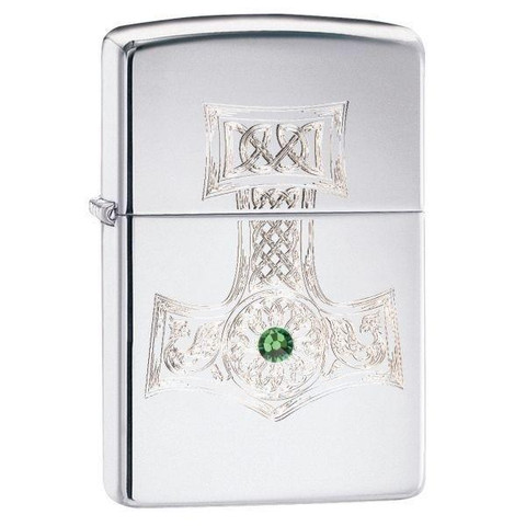 Zippo- sytytin, 250HAM - Thorin vasara vihreä swarovski kristalli