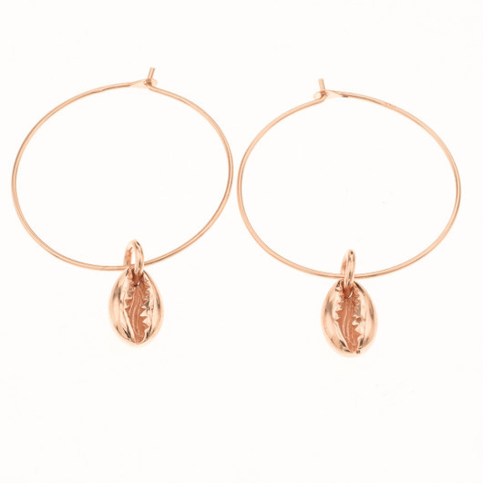 Silver Bar- Simpukka creol, hopeakorvakorut. Rosékullattu