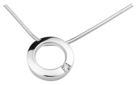 Kohinoor- Estelle. Timanttikaulakoru, valkokultaa 