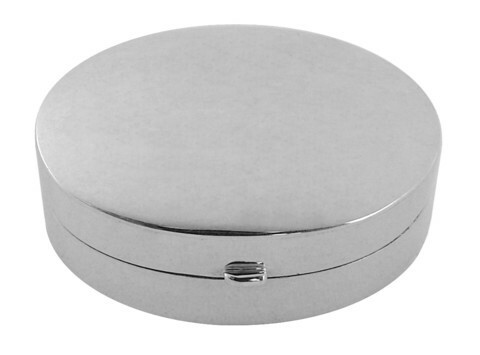 Korutuote Oy- Pyöreä pillerirasia. Hopea