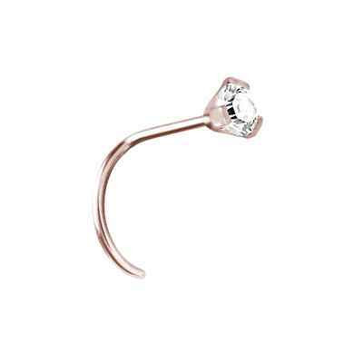 Nenäkorut - 0,8 mm - ruusukulta - valkoinen kide