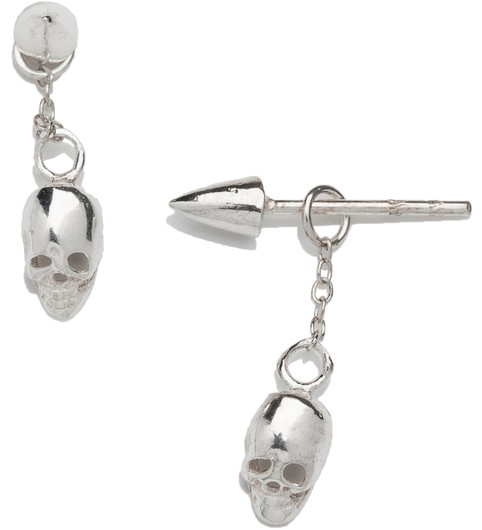 Silver Bar- Niitti ja pääkallo. Hopeakorvakorut.