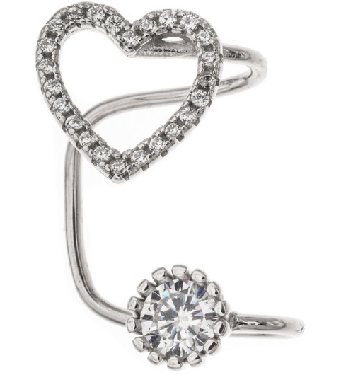 Silver Bar- Sydän cs cuffs, korvakorut. 