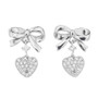 Silver Bar- Rusetti ja sydän. Hopeakorvakorut
