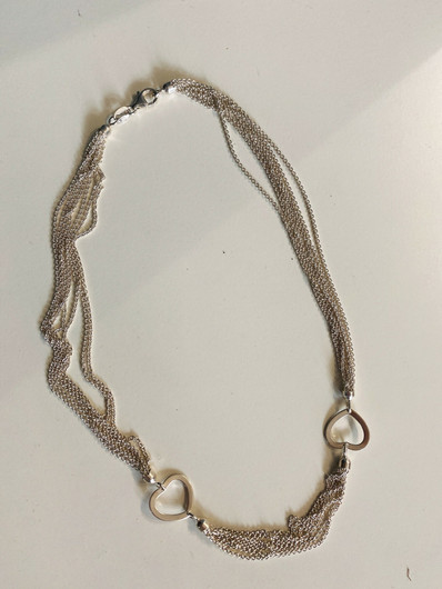 JKM- Kaulakoru, hopea. Tuplasydän