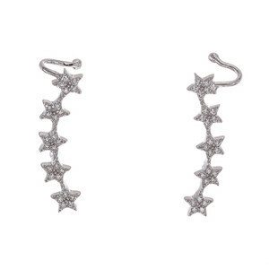 Silver Bar- Kiipeävä kukka, hopeakorvakorut. Rosékullattu