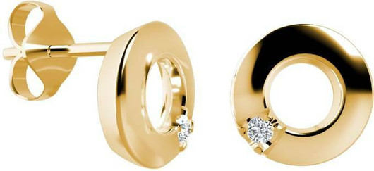 Kohinoor- Estelle. Timanttikorvakorut, keltakultaa