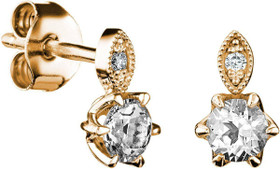 Kohinoor- Clara. Timanttikorvakorut, keltakultaa 