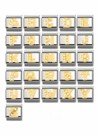 Nomination Italy- Kirjaimet, classic. Kulta, zircon