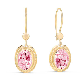 Korutuote Oy- Kultakorvakorut, pinkillä zirkonilla
