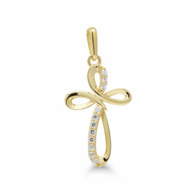 Korutuote Oy- Riipus, risti. Keltakultaa